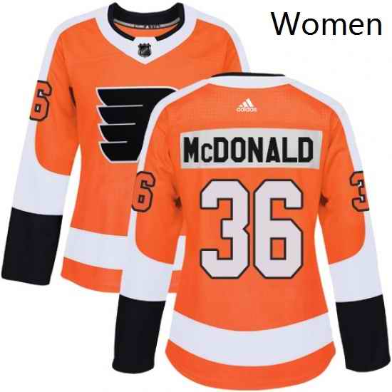 Womens Adidas Philadelphia Flyers 36 Colin McDonald Premier Orange Home NHL Jersey